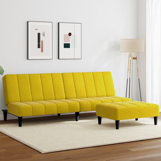 2-Personers Sovesofa Med Fodskammel Velour