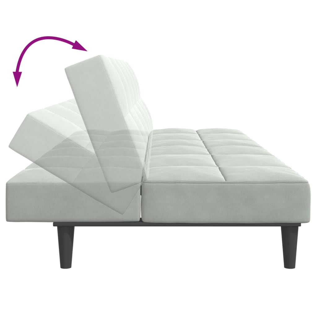 2-Personers Sovesofa Med Fodskammel Velour