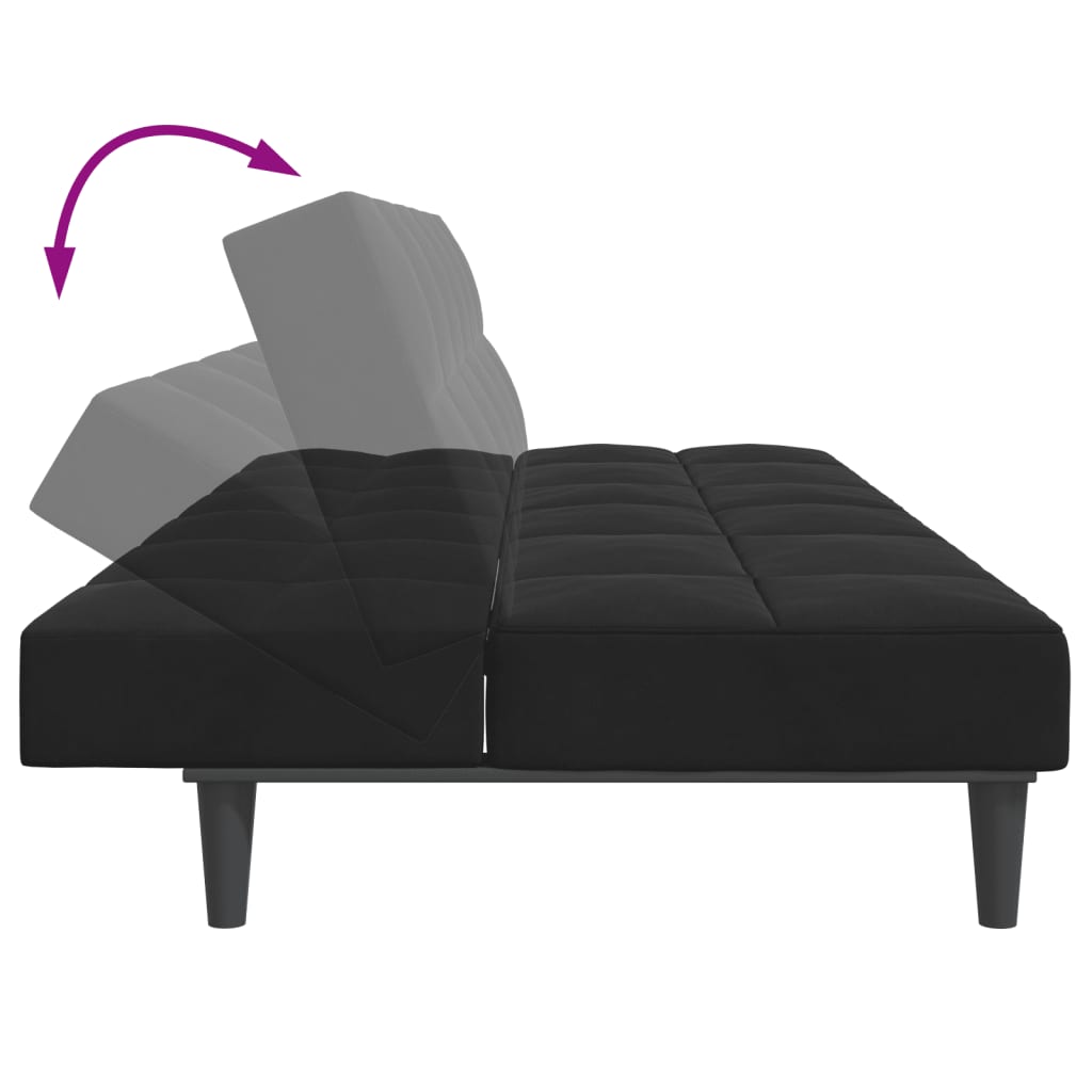 2-Personers Sovesofa Med Fodskammel Velour