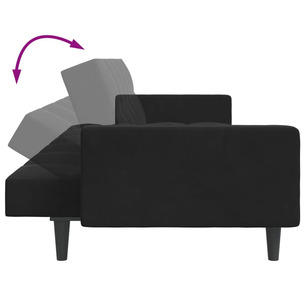 2-Personers Sovesofa Med Fodskammel Velour