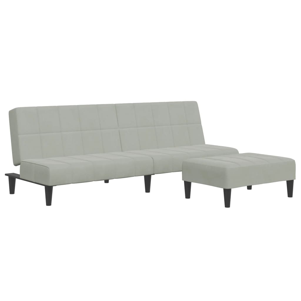 2-Personers Sovesofa Med Fodskammel Velour