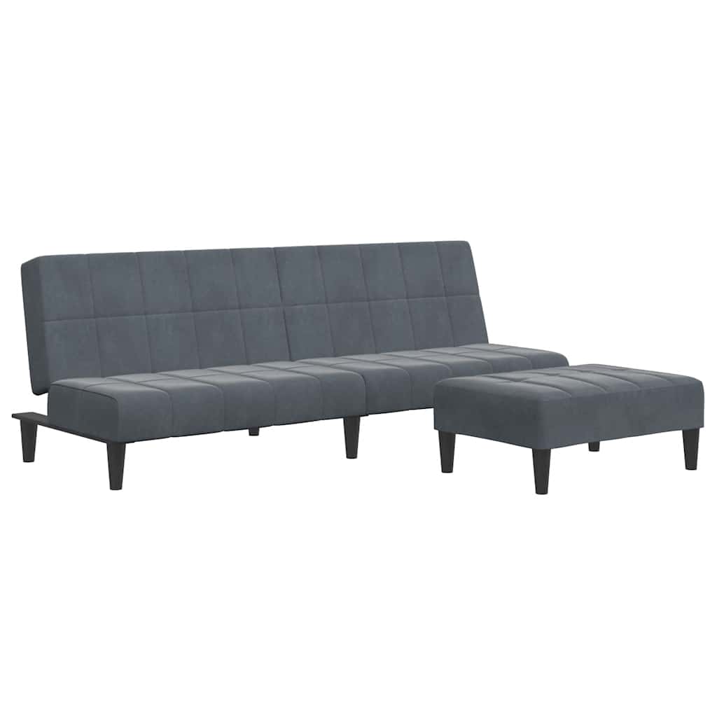 2-Personers Sovesofa Med Fodskammel Velour