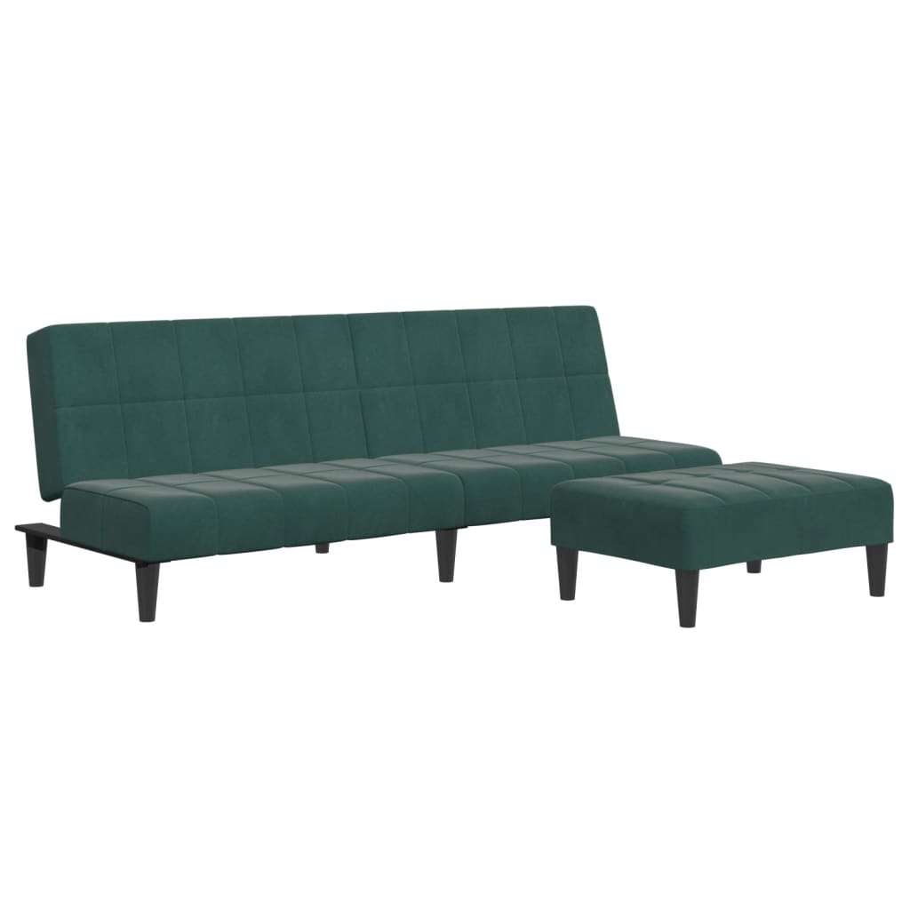 2-Personers Sovesofa Med Fodskammel Velour