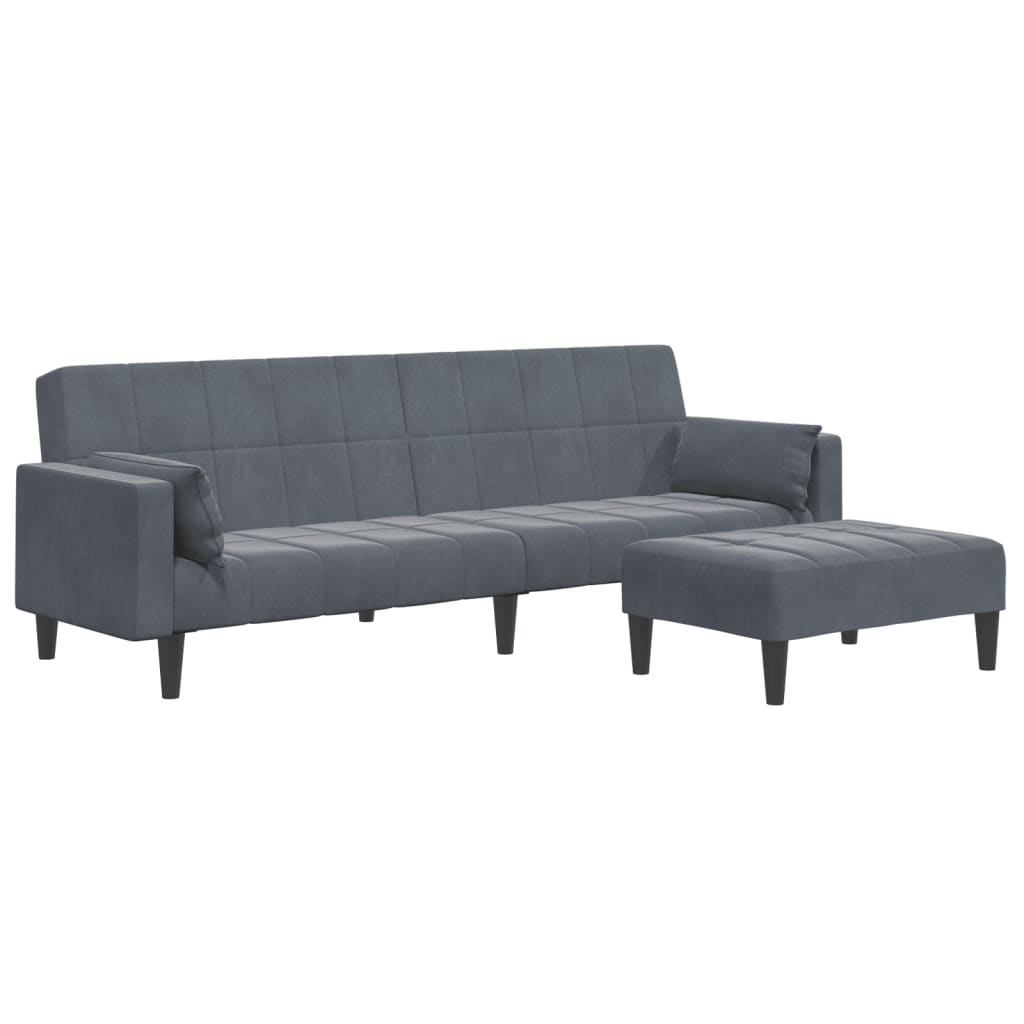2-Personers Sovesofa Med Fodskammel Velour