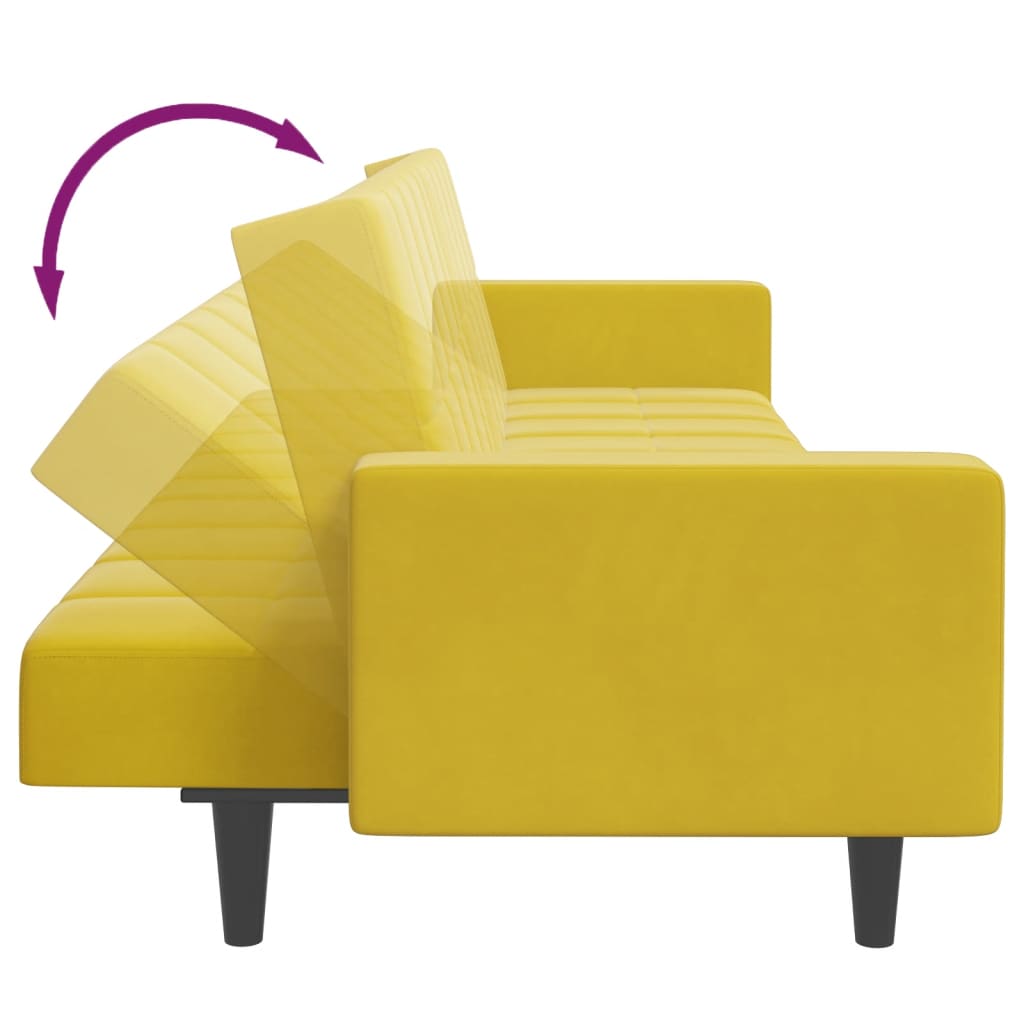 2-Personers Sovesofa Med Fodskammel Velour