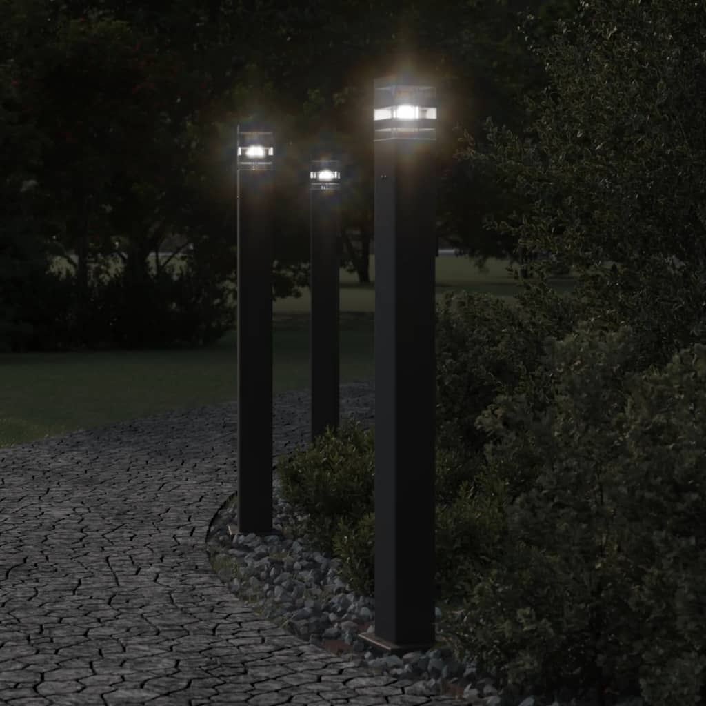 Udendørs Standerlampe Med Stikkontakt Aluminium Sort - Variant 4006410