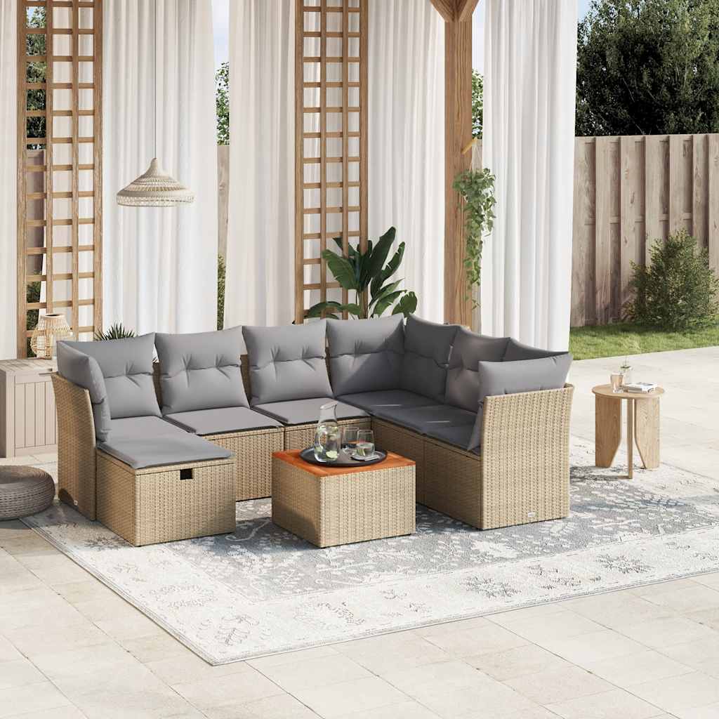 Havesofasæt 8 Dele Med Hynder Polyrattan - Variant 3264741
