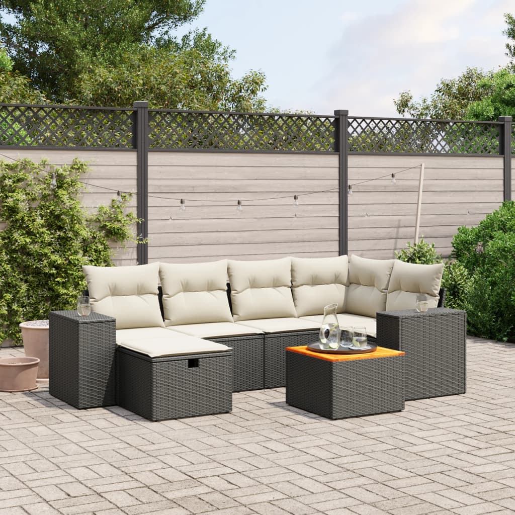 Sofasæt Til Haven 7 Dele Med Hynder Polyrattan - Variant 3265172