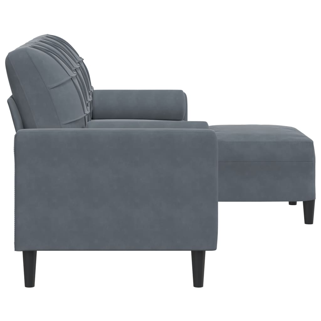 3-Personers Sofa Med Fodskammel Velour