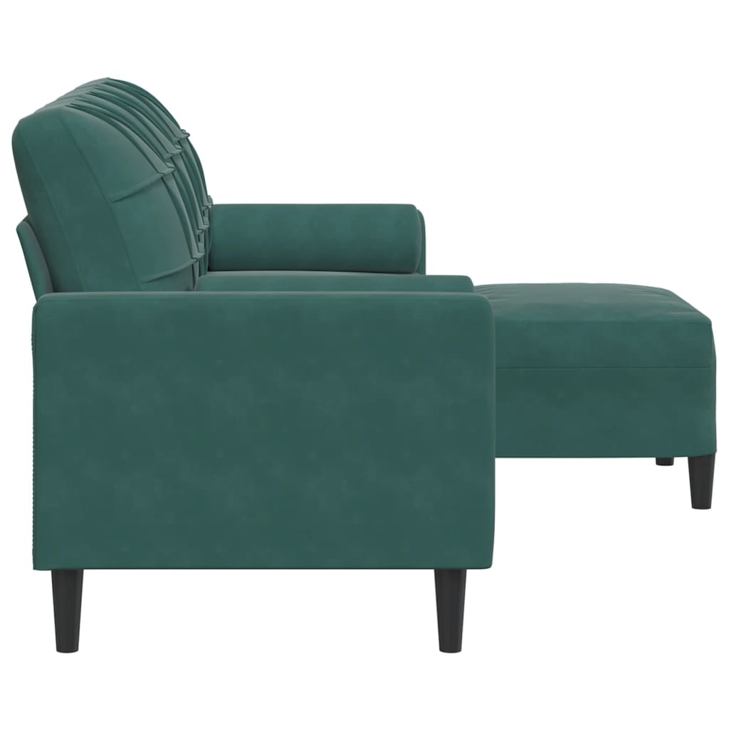 3-Personers Sofa Med Fodskammel Velour
