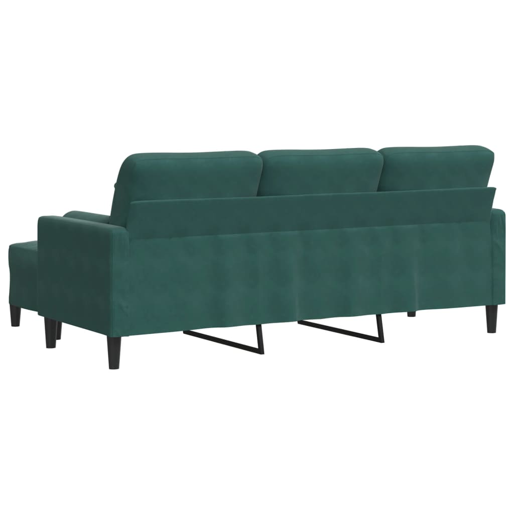 3-Personers Sofa Med Fodskammel Velour