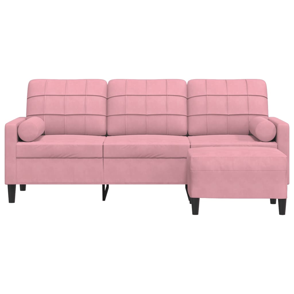 3-Personers Sofa Med Fodskammel Velour