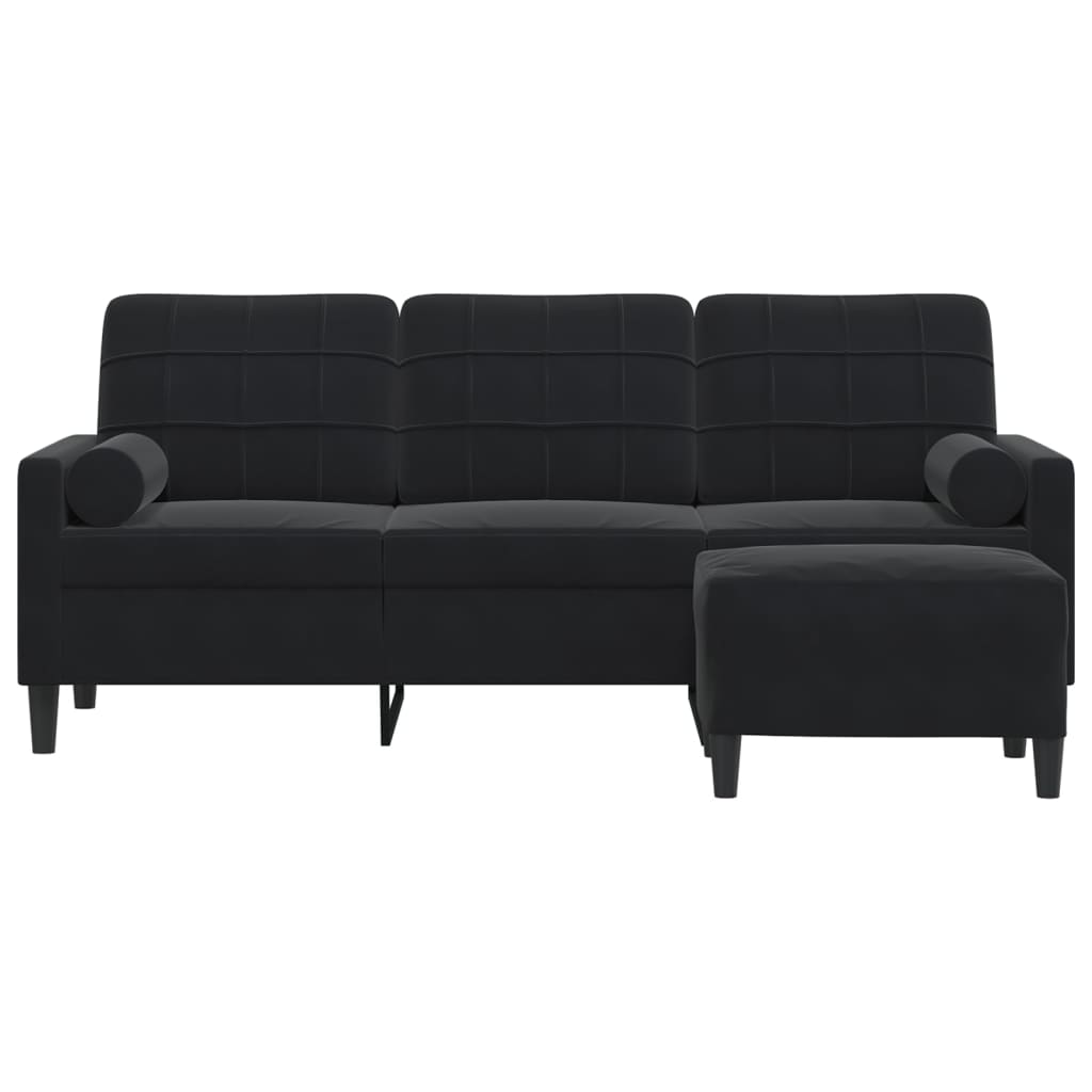 3-Personers Sofa Med Fodskammel Velour