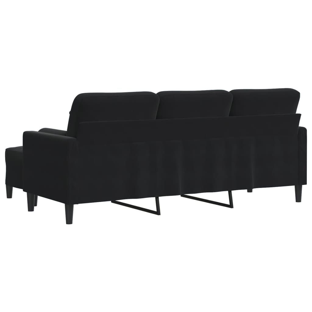 3-Personers Sofa Med Fodskammel Velour
