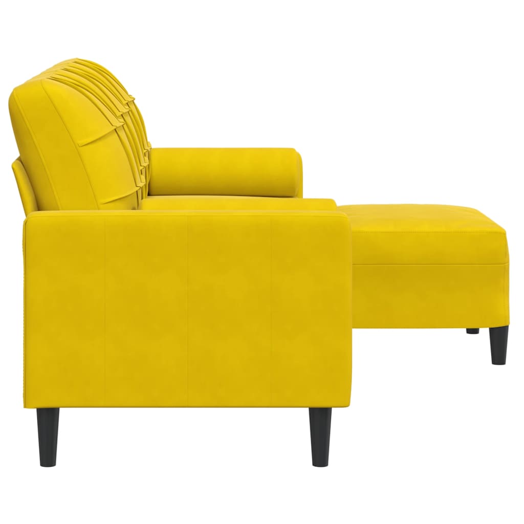 3-Personers Sofa Med Fodskammel Velour