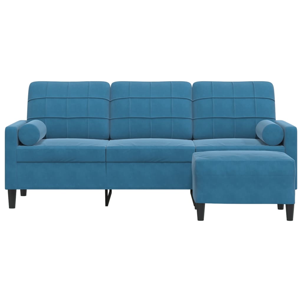 3-Personers Sofa Med Fodskammel Velour