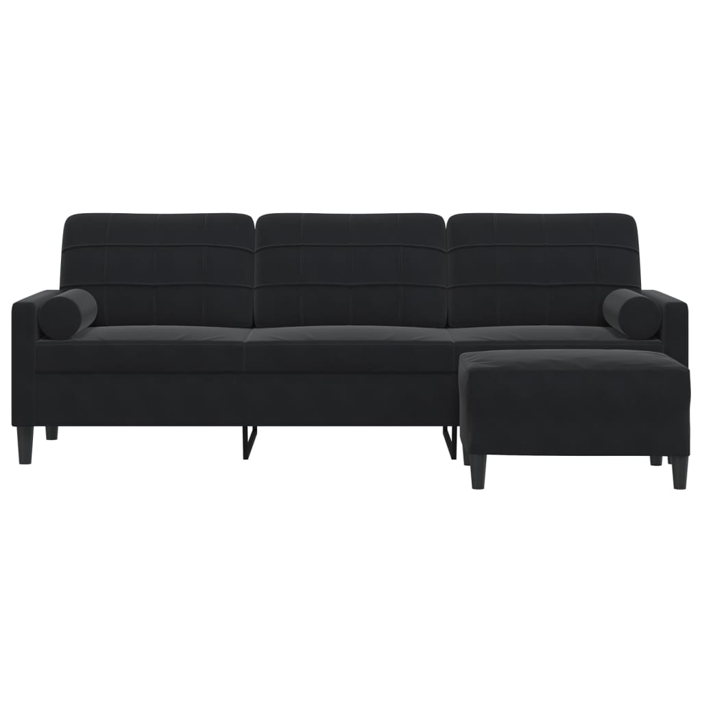 3-Personers Sofa Med Fodskammel Velour