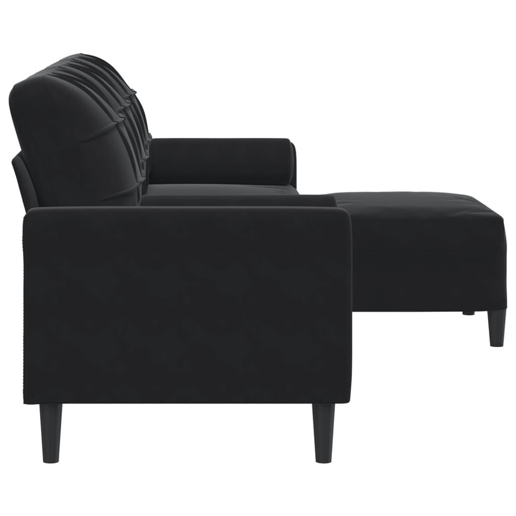 3-Personers Sofa Med Fodskammel Velour