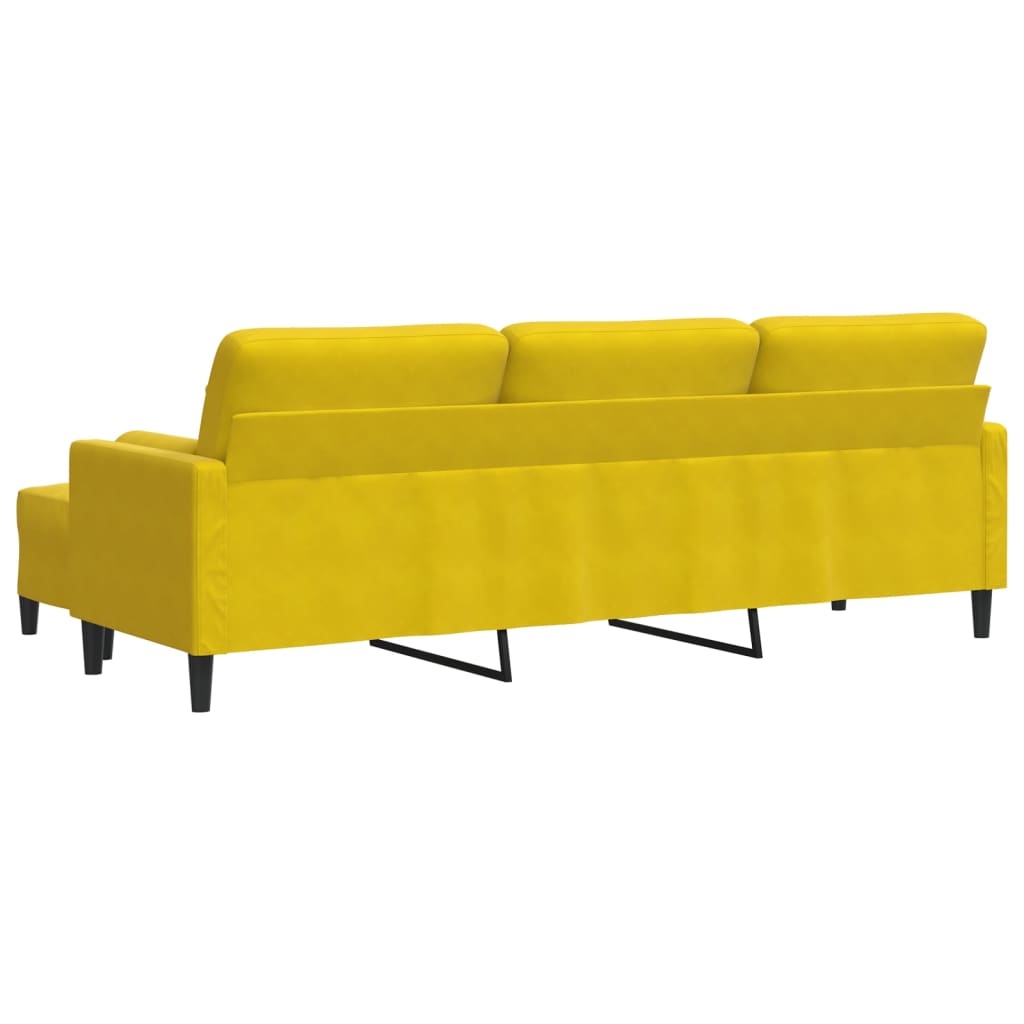 3-Personers Sofa Med Fodskammel Velour