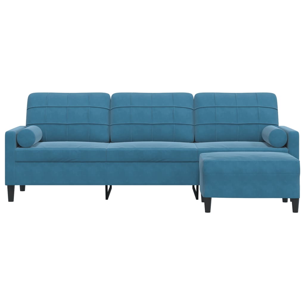 3-Personers Sofa Med Fodskammel Velour