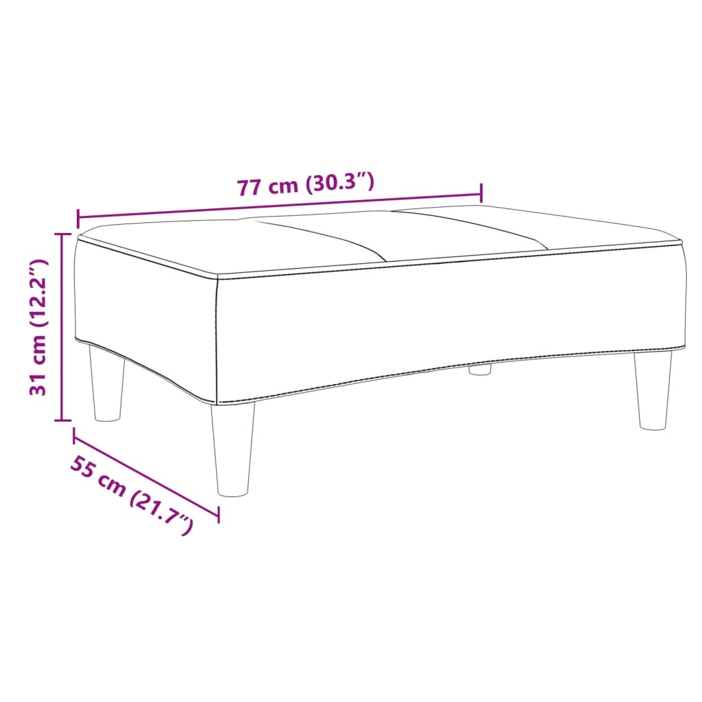 Fodskammel 77x55x31 Cm Velour - Billede 8