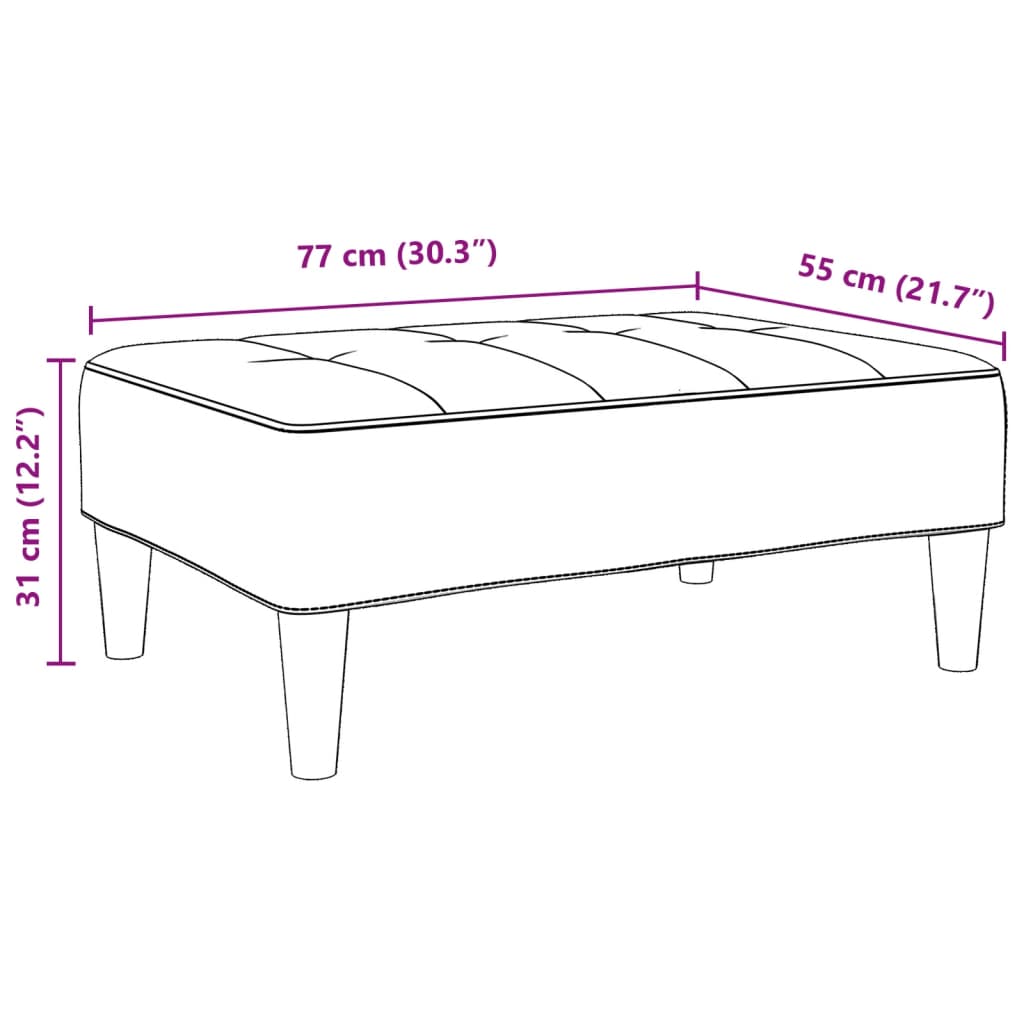 Fodskammel 77x55x31 Cm Velour - Billede 8