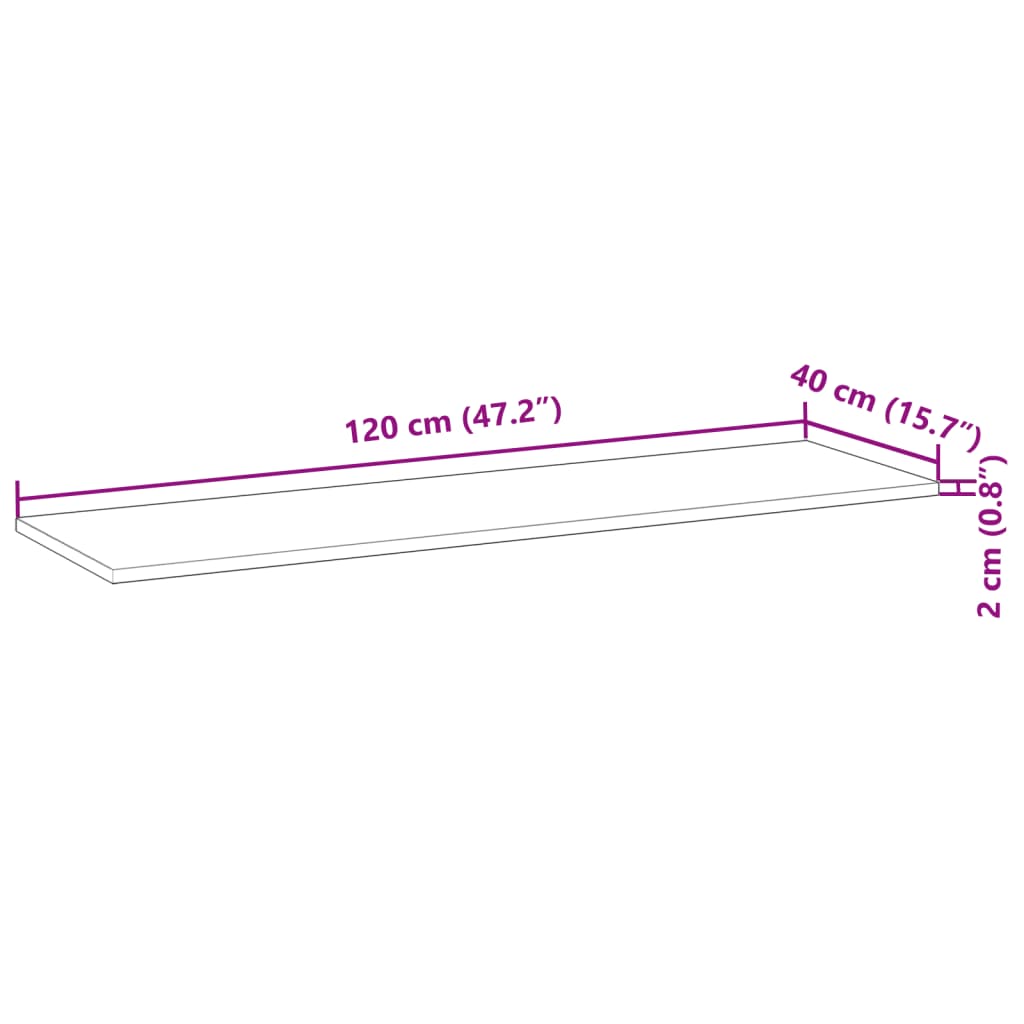 Bordplade Til Badeværelse 120x40x2 Cm Massivt Akacietræ - Billede 8