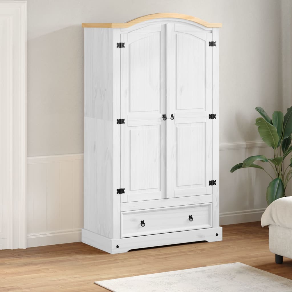 Klædeskab Corona 102x52x186 Cm Massivt Fyrretræ - Hovedbillede