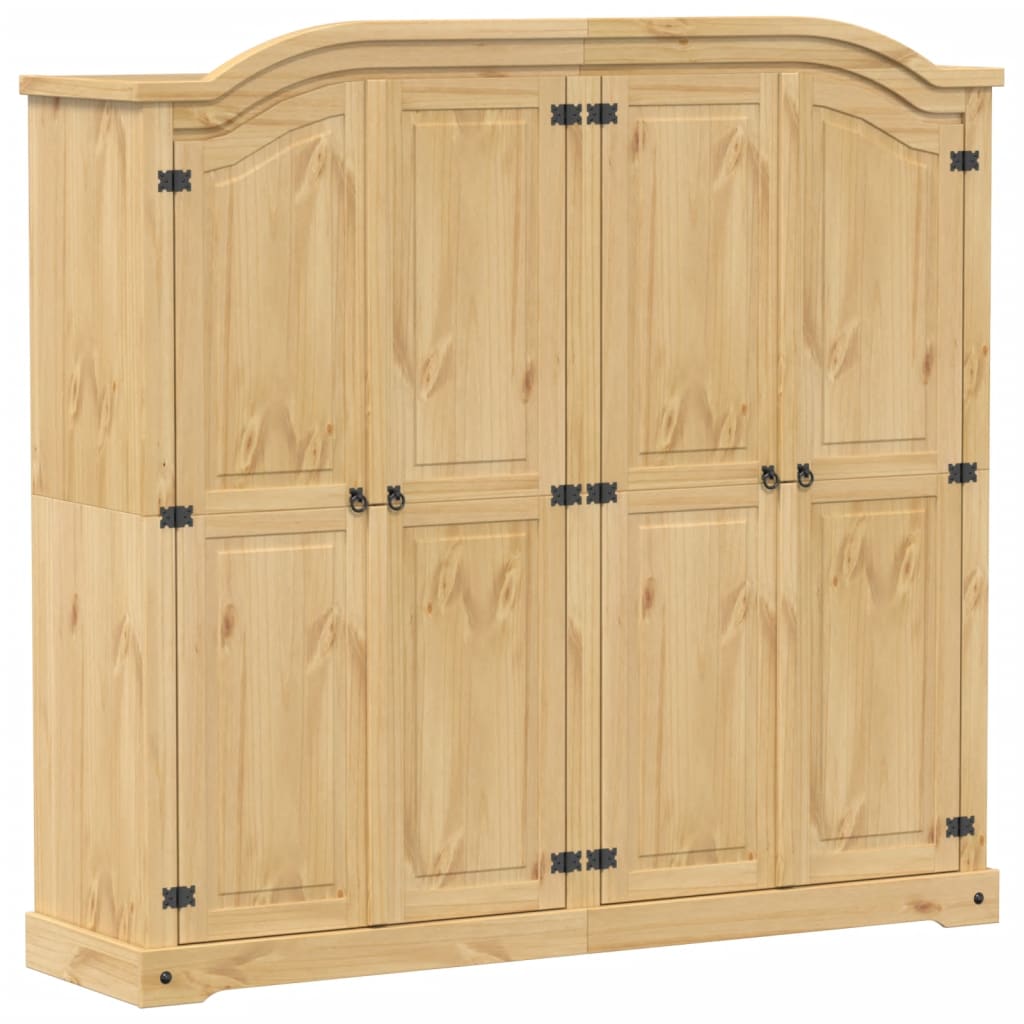 Klædeskab Corona 194x52x186 Cm Massivt Fyrretræ - Billede 2