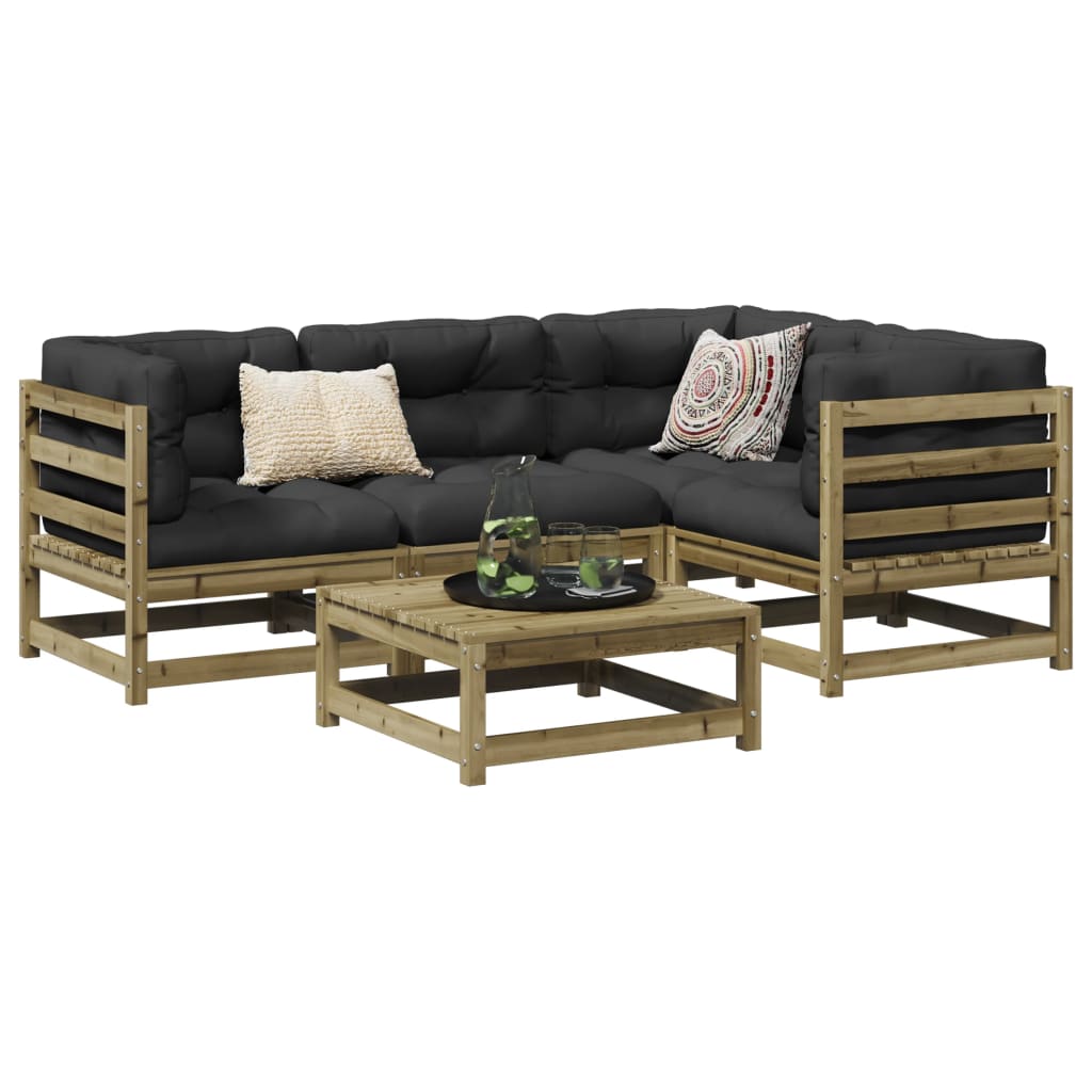 Sofasæt Til Haven 5 Dele Massivt Fyrretræ