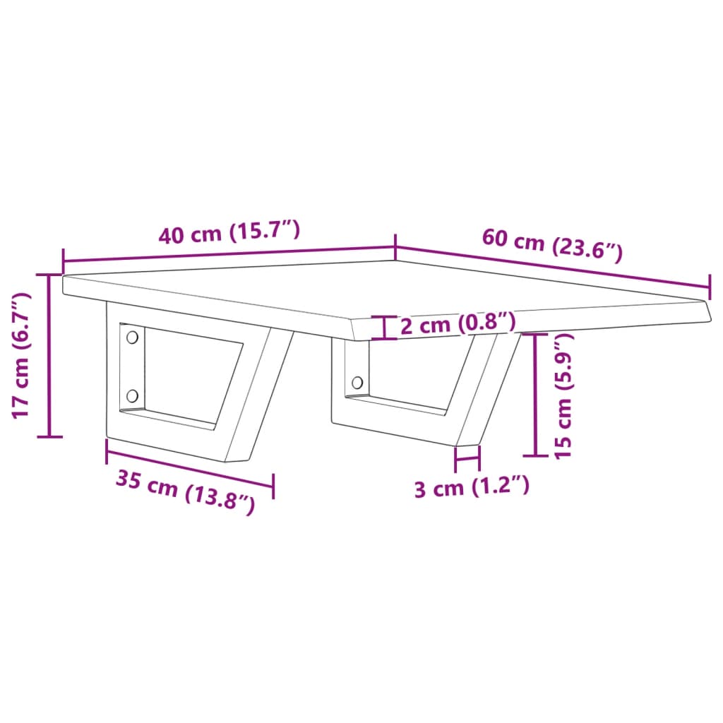 Badeværelseshylde Stål Og Massivt Egetræ Lysebrun Og Hvid
