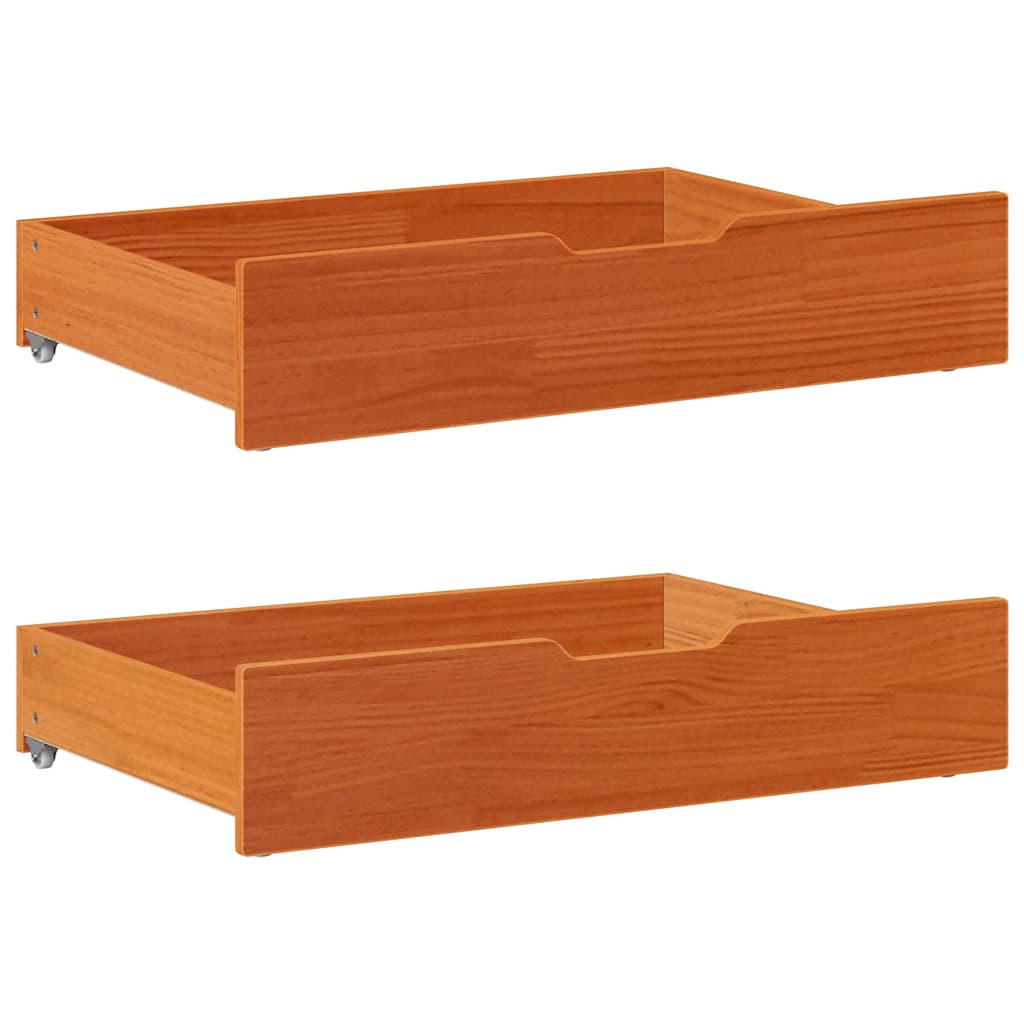 Daybed Med Udtræk Skuffer 90x190 Cm Massivt Fyrretræ Gyldenbrun - Billede 6