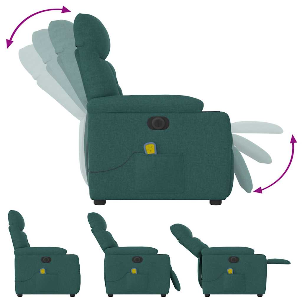 Massagestol Stof Mørkegrøn