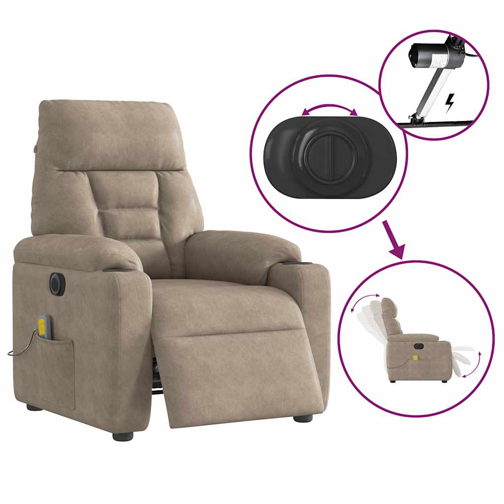 Massagestol Mikrofiberstof Gråbrun