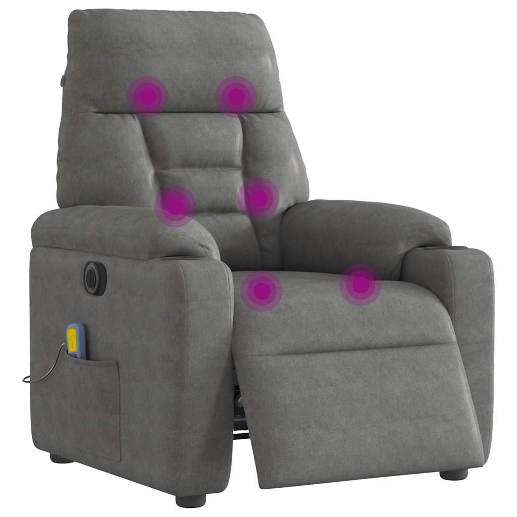 Massagestol Mikrofiberstof Mørkegrå