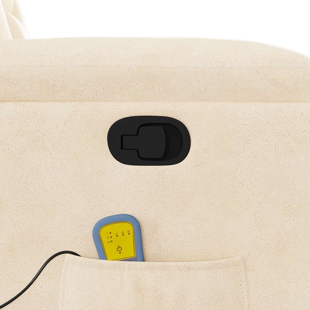 Massagestol Med Løftefunktion Mikrofiberstof Beige