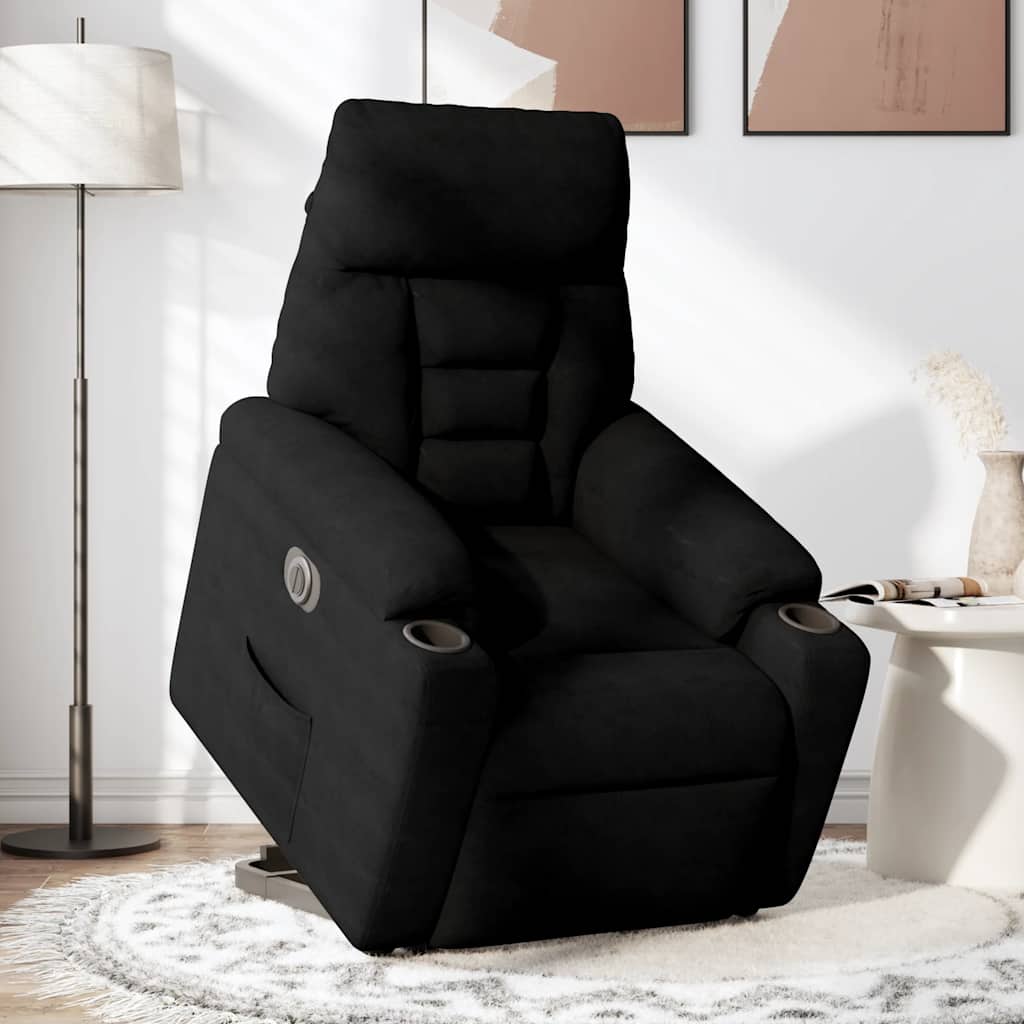 Løftestol Mikrofiberstof Sort