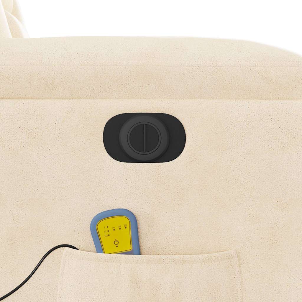 Massagestol Med Løftefunktion Mikrofiberstof Beige
