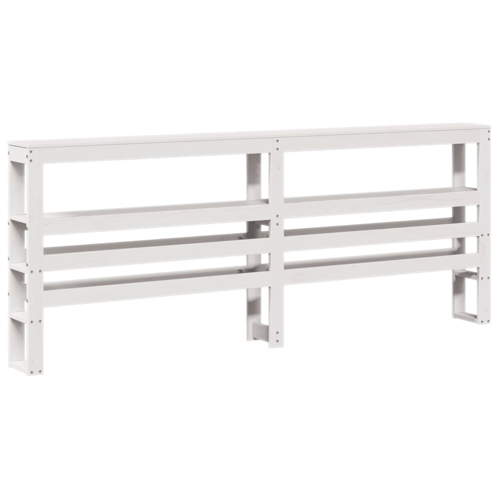 Sengeramme Med Sengegavl 120x190 Cm Massivt Fyrretræ Hvid - Billede 6