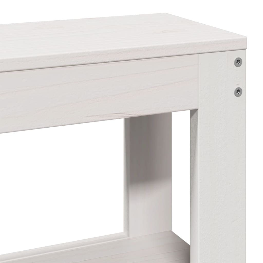 Sengeramme Med Sengegavl 120x190 Cm Massivt Fyrretræ Hvid - Billede 9