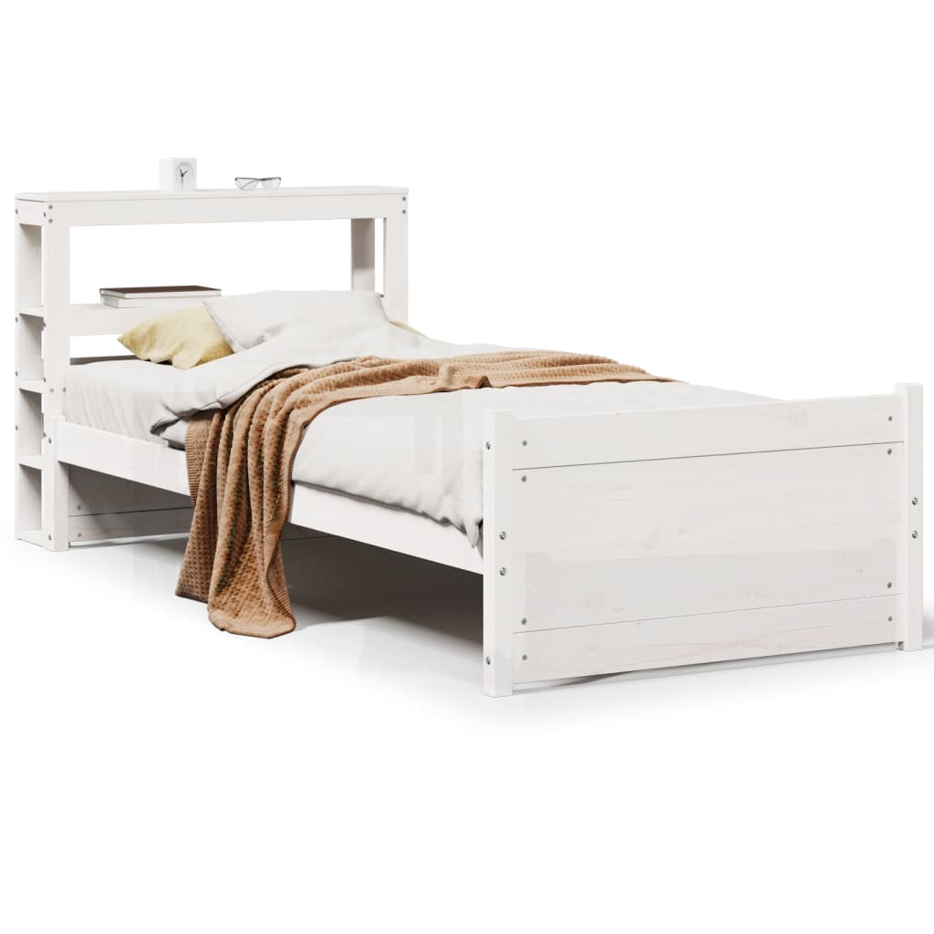 Sengeramme Med Hovedgærde Uden Madras Hvid 90x200 Cm - Billede 2