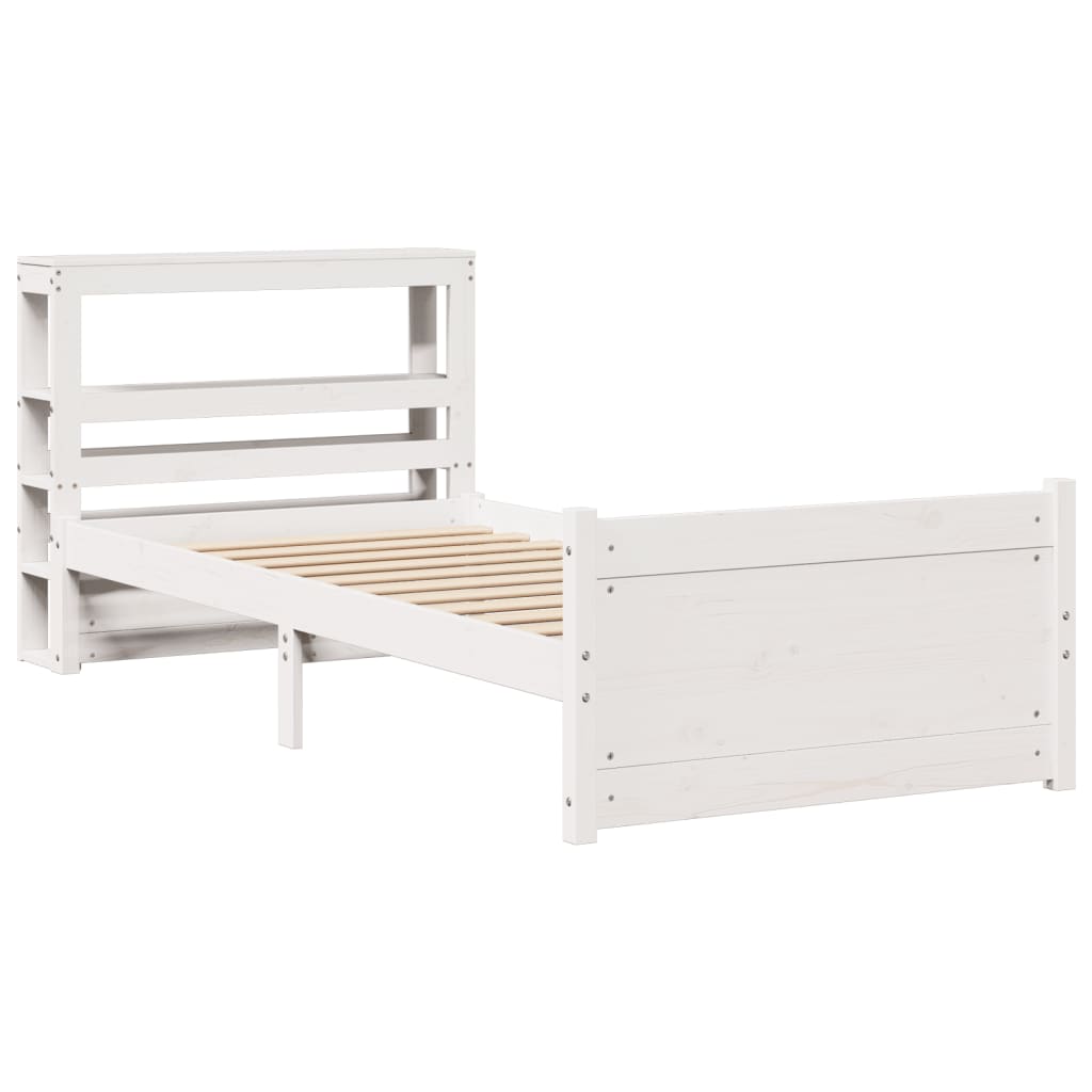 Sengeramme Med Hovedgærde Uden Madras Hvid 90x200 Cm - Billede 3