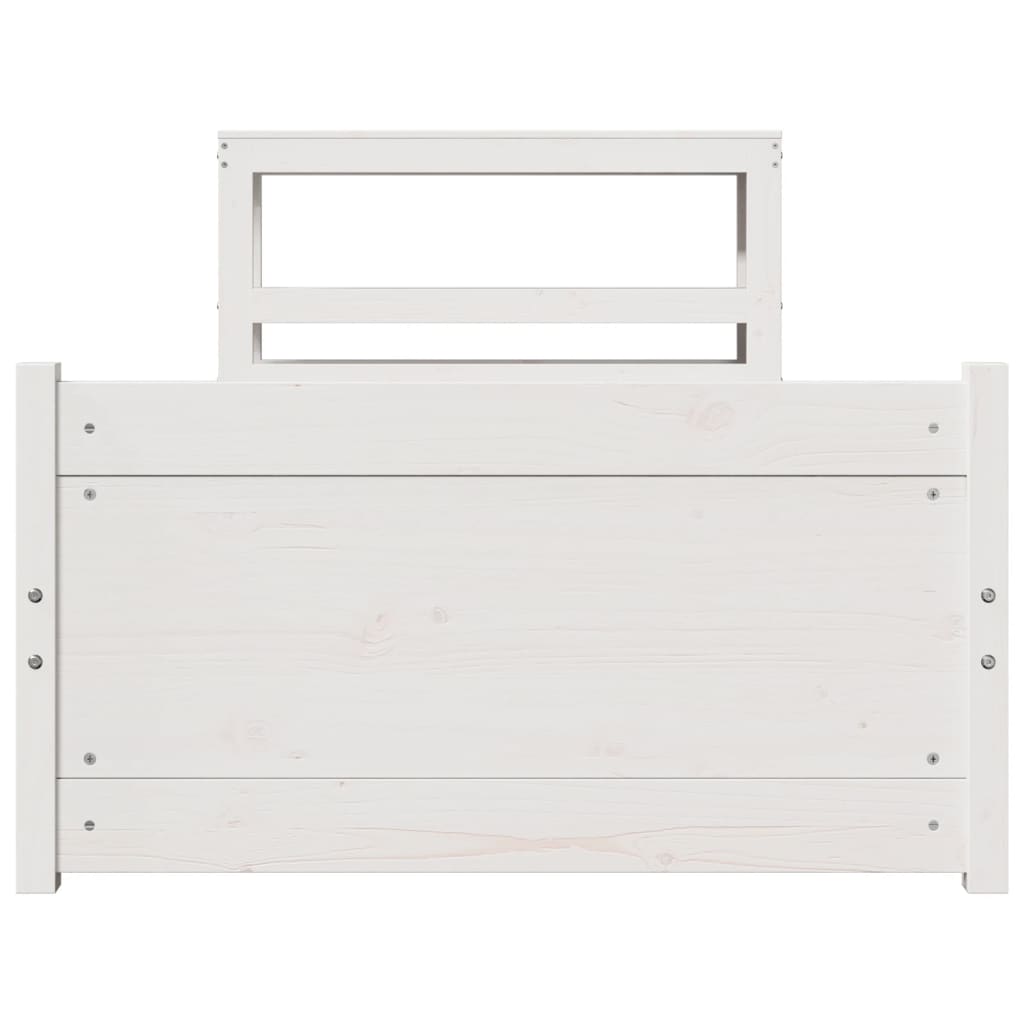 Sengeramme Med Hovedgærde Uden Madras Hvid 90x200 Cm - Billede 4