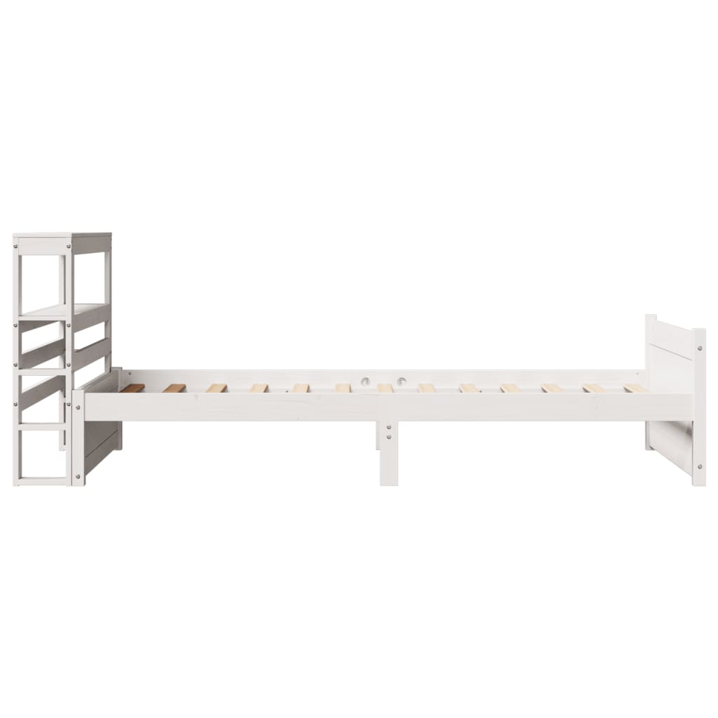 Sengeramme Med Hovedgærde Uden Madras Hvid 90x200 Cm - Billede 7