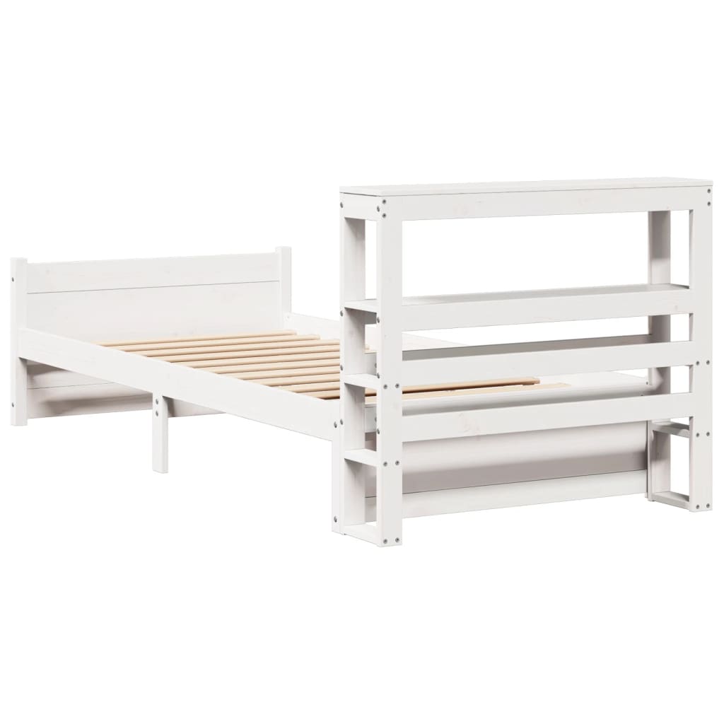 Sengeramme Med Hovedgærde Uden Madras Hvid 90x200 Cm - Billede 8