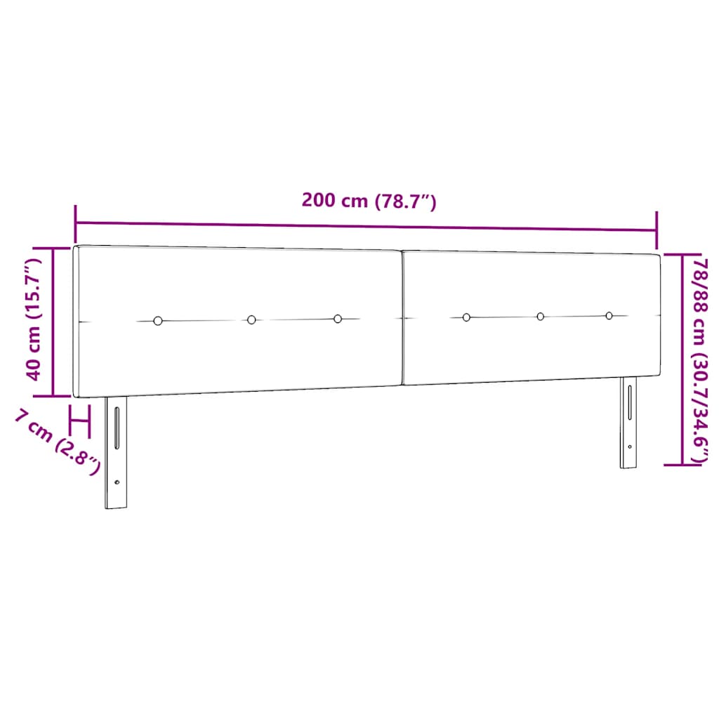 Led Sengegavl Med Led -strimmellys Sort 200 Cm Stof - Billede 11