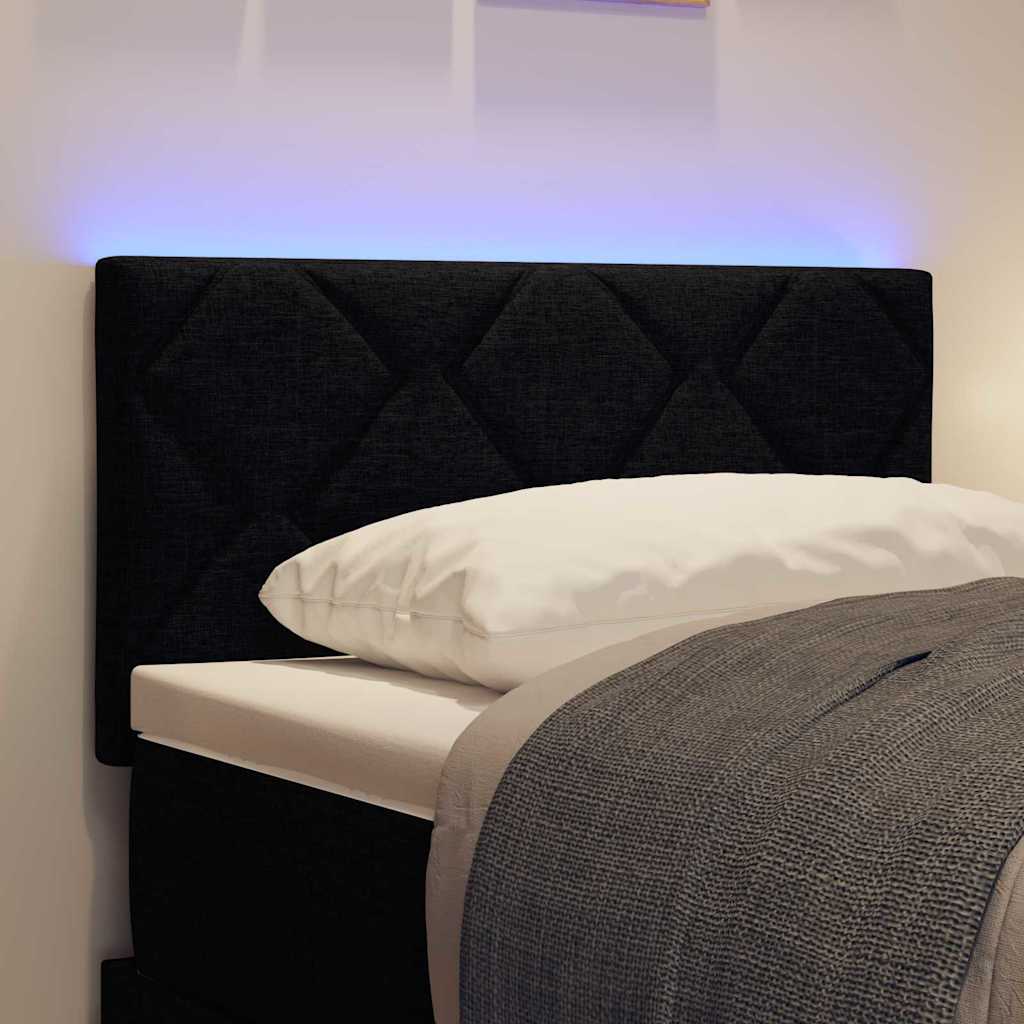 Hovedgærde Med Led -strimmellys Med Hovedgærde Sort 80 Cm Stof - Billede 5