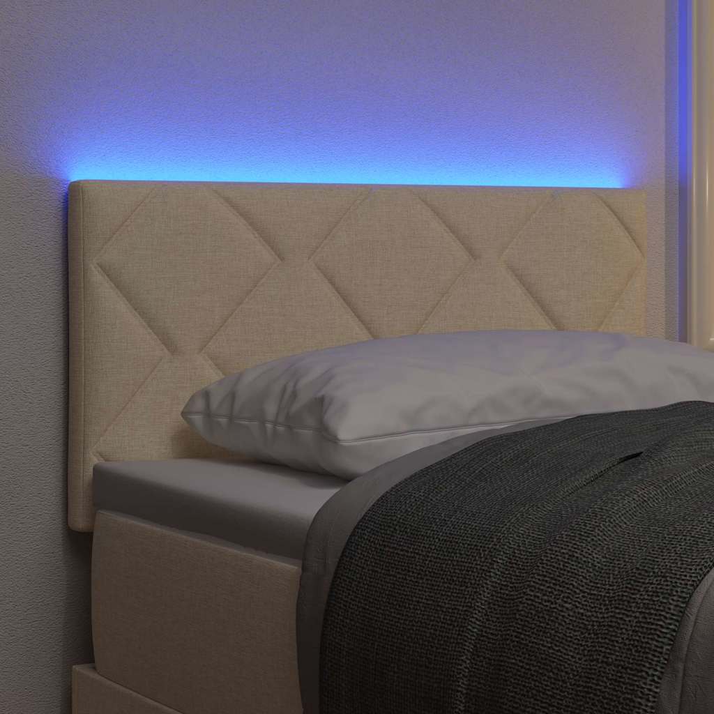 Hovedgærde Med Led -strimmellys Med Hovedgærde Creme 80 Cm Stof - Billede 5
