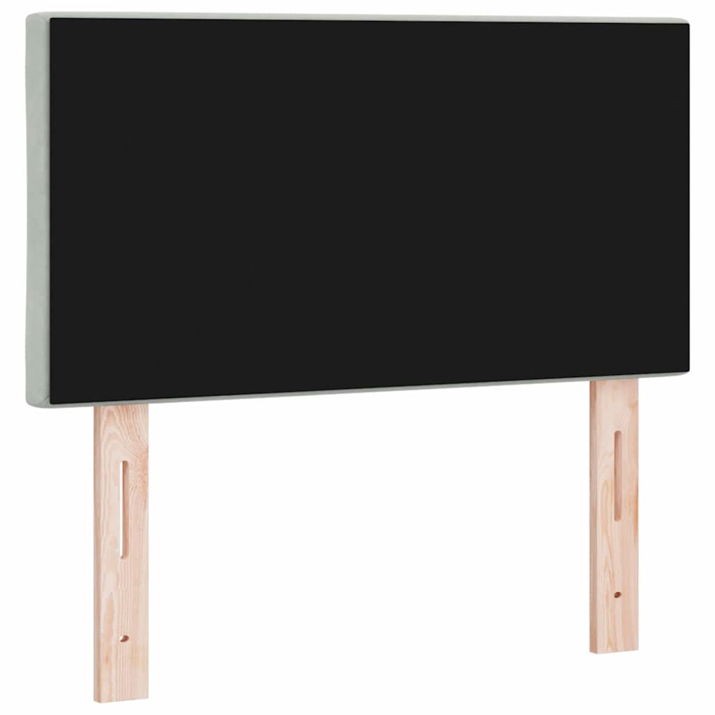 Led-sengegavl Med Led -strimmellys Lysegrå 80 Cm Fløjl - Billede 8