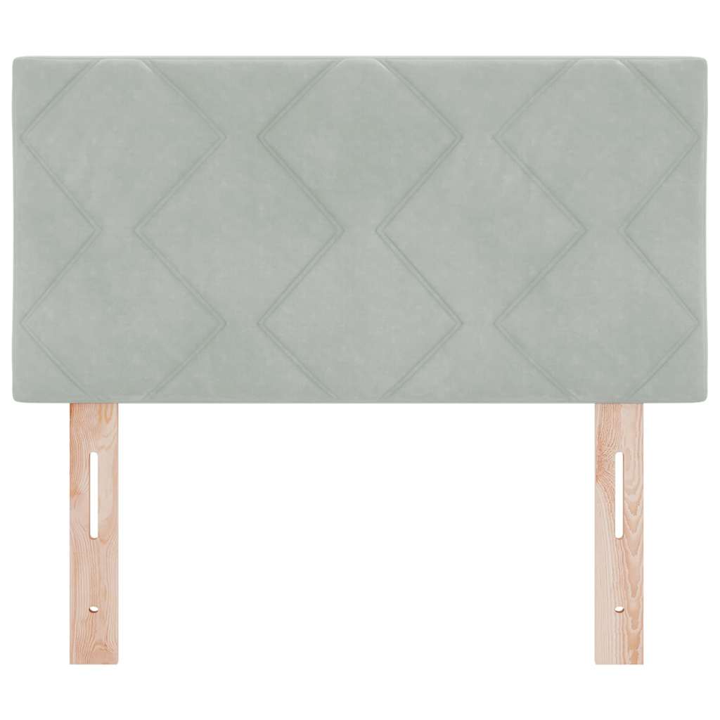 Led-sengegavl Med Led -strimmellys Lysegrå 80 Cm Fløjl - Billede 6